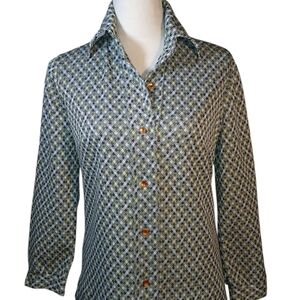 Vintage Double Knit Button Front Top